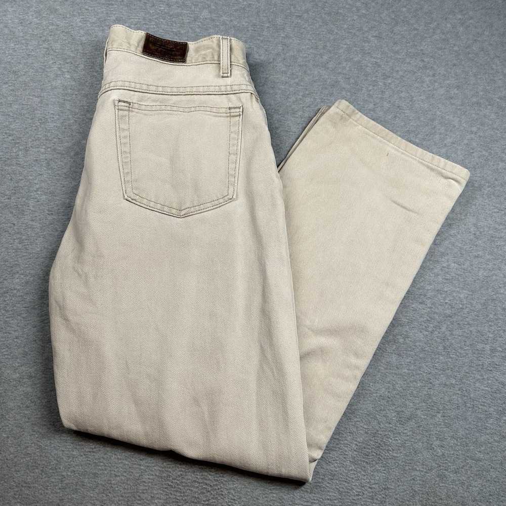 Vintage L.L.Bean Double L Classic Fit Jeans Mens‎ Fits 33/28 Beige Cotton NOTE